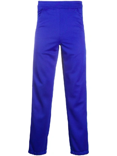 Shop Neil Barrett Side Stripe Track Pants In Blue