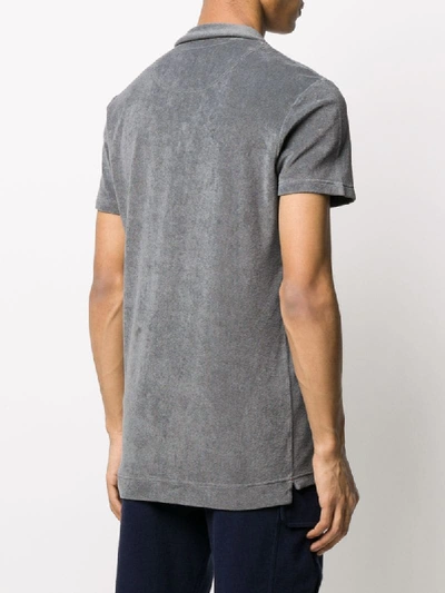 Shop Orlebar Brown Terry Towelling Polo Shirt In Grey