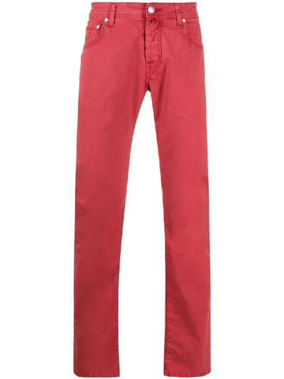 Shop Jacob Cohen Comfort Straight-leg Jeans In Red