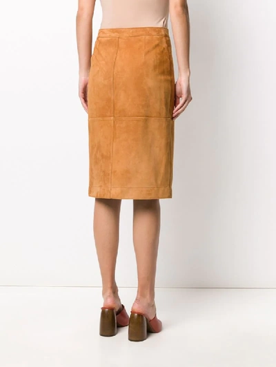 Shop Coach Button-down Midi Skirt In Neutrals