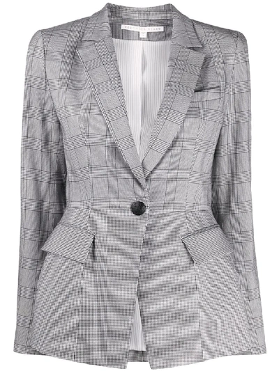 Veronica Beard Suri Checked Cotton-blend Blazer In Black