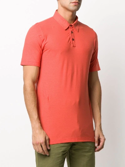 Shop Roberto Collina Short Sleeved Polo Shirt In Red