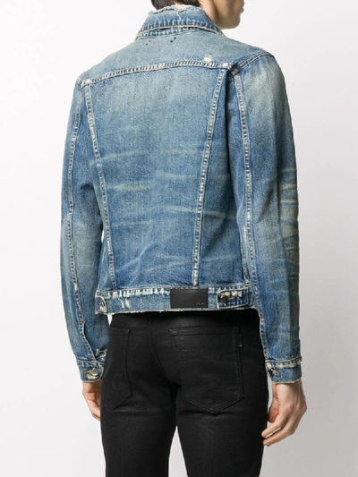 Shop Amiri Slim-fit Denim Jacket In Blue