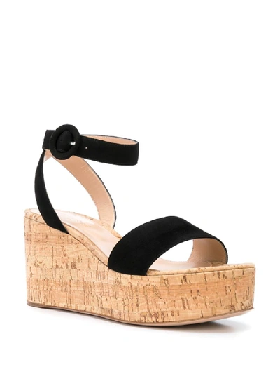 Shop Gianvito Rossi Sandalen Mit Wedge-absatz In Black