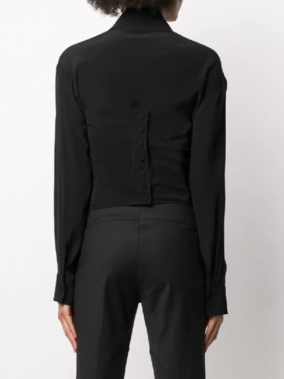 Shop Ssheena Wrap Long Sleeve Shirt In Black