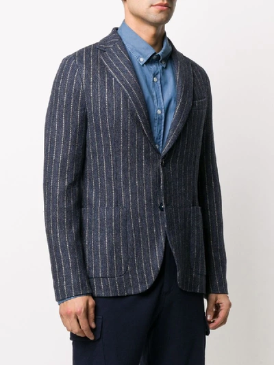 Shop Circolo 1901 Pinstripe Blazer In Blue