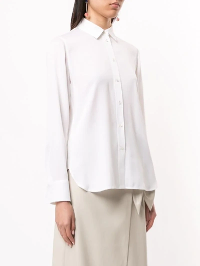 Shop Vince Stretch Silk Shirt In White