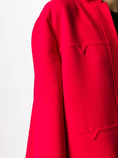 Shop Valentino Single-breasted Coat In Red