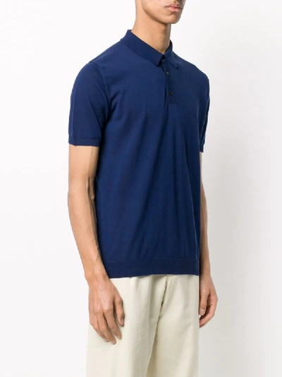 Shop Roberto Collina Plain Polo Shirt In Blue