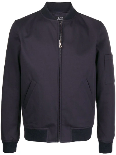 Shop Apc Gregoire Blouson Jacket In Blue