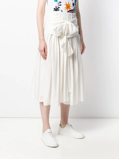 Shop Sara Lanzi Tie-fastening Maxi Skirt In White