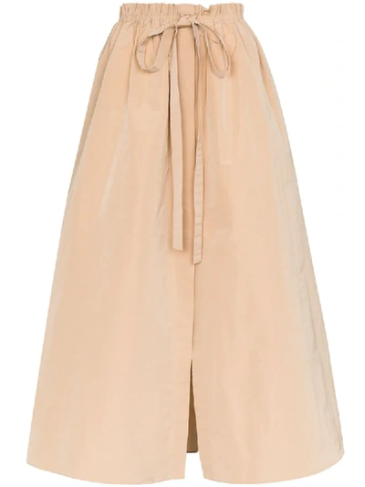 Shop Givenchy Gathered-waist Maxi Skirt In Brown