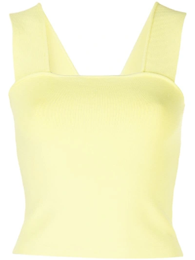 Shop Alice And Olivia Rashida Cropped Tank Top In Yellow