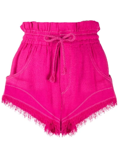 Shop Isabel Marant Frayed Edge Shorts In Pink