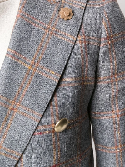 Shop Lardini Check-print Two-piece Suit In Grey