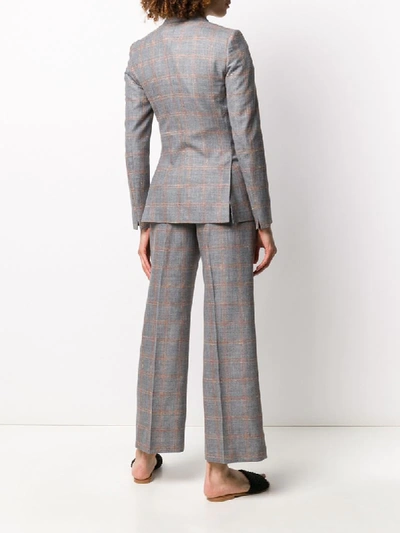 Shop Lardini Check-print Two-piece Suit In Grey
