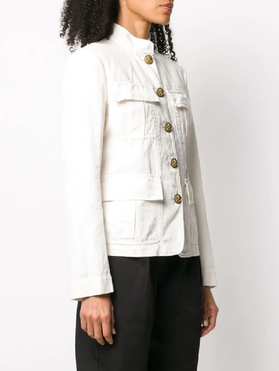 Shop Nili Lotan Button Down Military Jacket In White