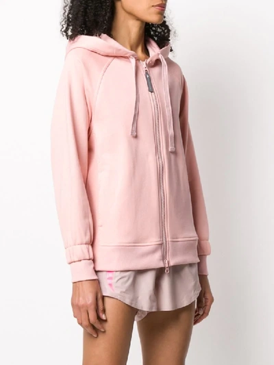 Shop Adidas By Stella Mccartney Zip-front Hoodie In Pink