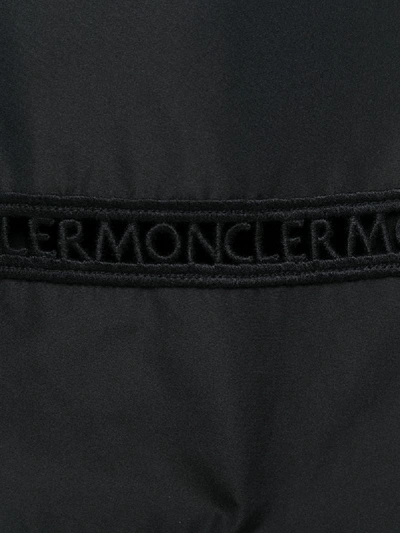 Shop Moncler Embroidered Logo Knitted A-line Dress In Black