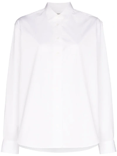 Shop Totême Cotton-poplin Shirt In White