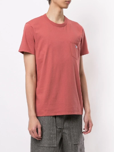 Shop Maison Kitsuné Tricolour Fox T-shirt In Red