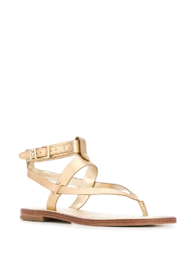 Shop Michael Michael Kors Thong Strap Sandals In Gold