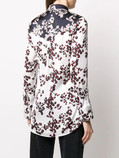 Shop Paco Rabanne Floral Panelled Shirt In Blue