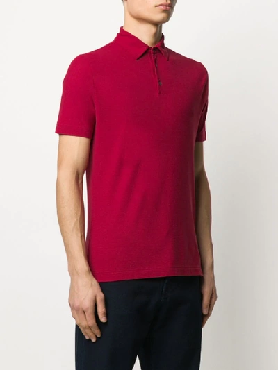 Shop Zanone Short Sleeve Polo Shirt In Red