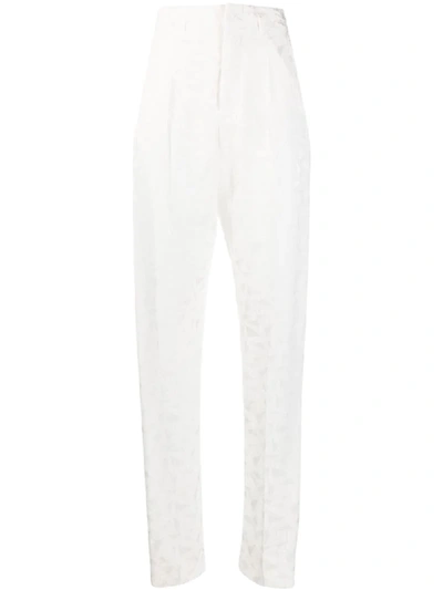 Isabel Marant Tapered Geometric Print Trousers In White