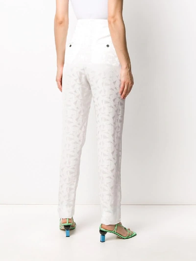 Isabel Marant Tapered Geometric Print Trousers In White