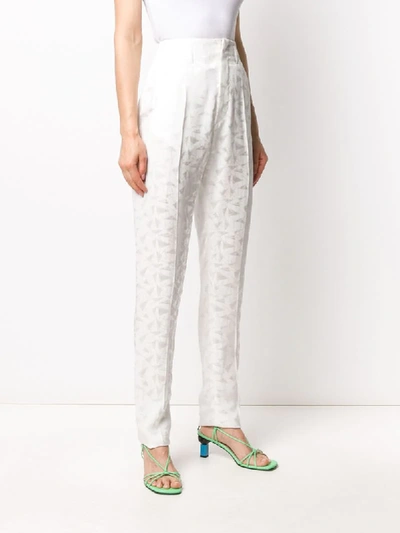 Isabel Marant Tapered Geometric Print Trousers In White