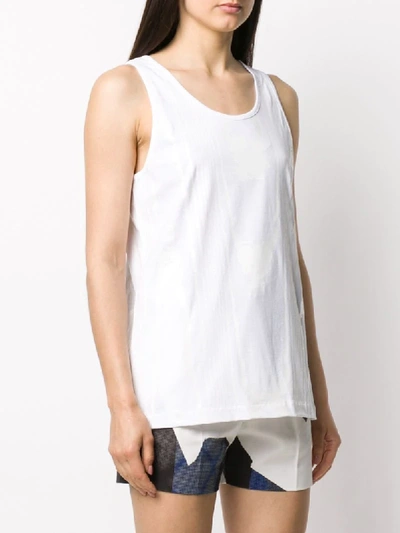 Shop Maison Margiela Paint Effect Sleeveless Top In White