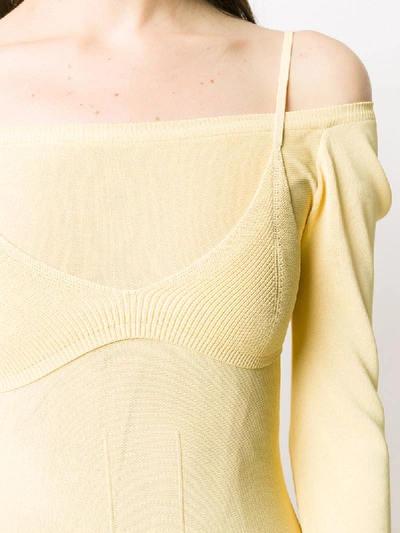 Shop Jacquemus La Robe Maille Valensole Long Dress In Yellow