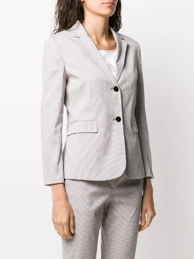 Shop Theory Striped Fitted Jacket In Neutrals