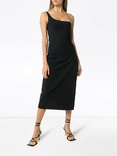 Shop Coperni Motion Asymmetric Dress In Black