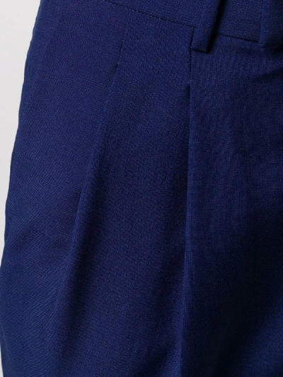 Shop Alexander Mcqueen Loose-fit Darted Trousers In Blue