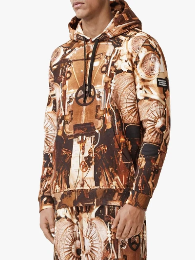 Shop Burberry Submarine Print Hoodie In Brown