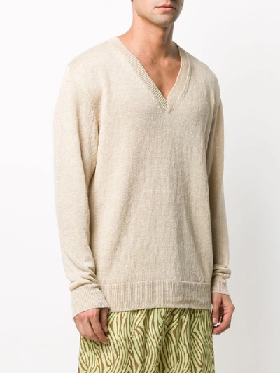 Shop Nanushka Pete V-neck Jumper In Neutrals