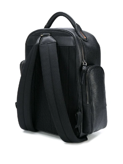 Shop Ermenegildo Zegna Grained Leather Backpack In Black
