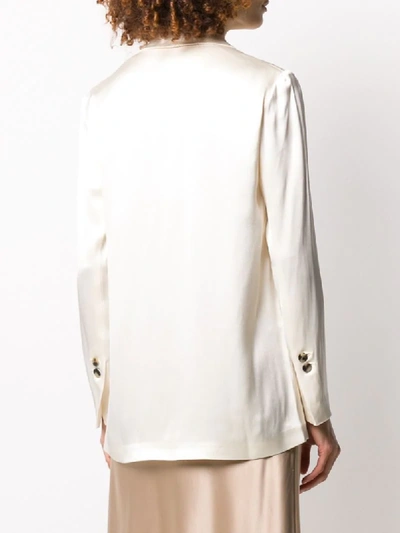 Shop Alysi Riso Satin Blazer In Neutrals