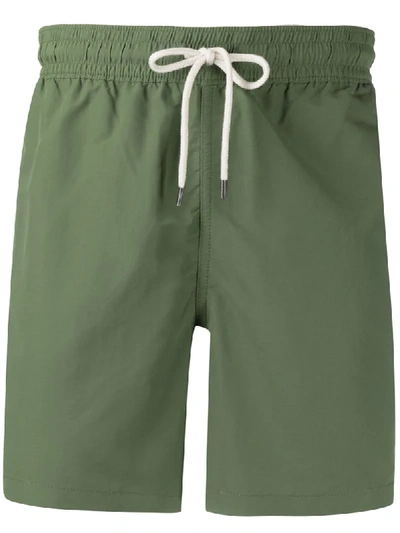 Shop Polo Ralph Lauren Embroidered Logo Swim Shorts In Green