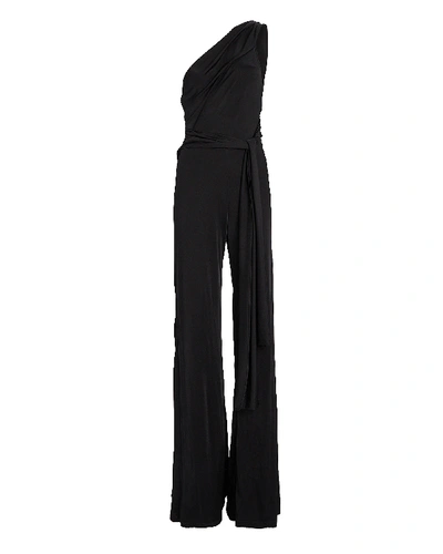 Shop Alexis Parson One-shoulder Jumpsuit In Black