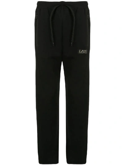 Shop Ea7 Straight Leg Track Pants In Black