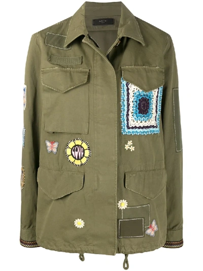 Shop Amiri Multi-patch Military Shirt In Green