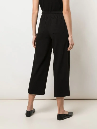 Shop Vince Cropped Wide-leg Trousers In Black