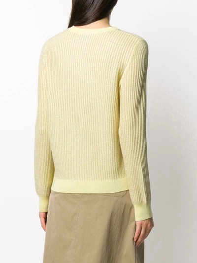 Shop Apc Ribbed Knit Jumper In Yellow