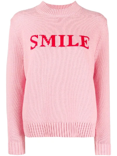 Shop Chinti & Parker Smile Intarsia Knit Jumper In Pink