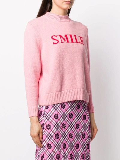Shop Chinti & Parker Smile Intarsia Knit Jumper In Pink