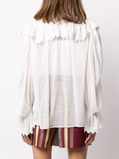 Shop Etro Sheer Embroidered Blouse In White