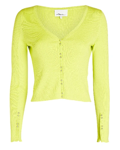 Shop 3.1 Phillip Lim Picot Stitch Cotton-wool Cardigan In Green-lt